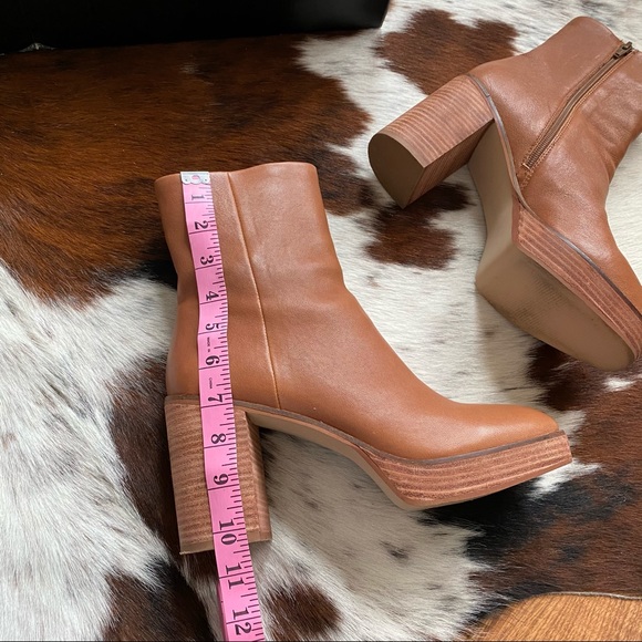 AQUA Nessa Brown Leather Chunky 70’s Boots 9.5 - Picture 12 of 13